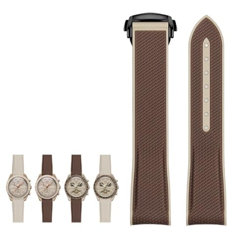 EZZON Gummi-Silikon-Uhrenarmband, 20 mm, Uhrenarmband für Omega X Swatch Joint MoonSwatch Celestial Sports mit gebogenem Ende, 20 mm von EZZON