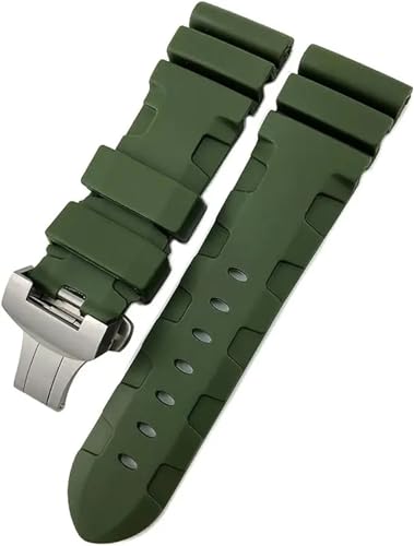 EZZON Gummi-Uhrenarmband, 24 mm, 26 mm, Silikon, passend für Panerai Submersible Luminor PAM, grün-blau, wasserdichtes Armband, 26 mm, Achat von EZZON