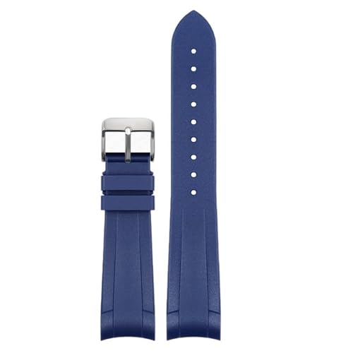 EZZON Gummi-Uhrenarmband für Tudor Black Bay GMT Uhrenarmband, gebogene Ende, Faltschnalle, schwarz, blau, rot, 22 mm Armband, 22 mm von EZZON