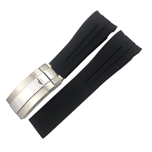 EZZON Gummiarmband, 21 mm, 22 mm, passend für Rolex Deepsea Sea-Dweller Submariner Blau/Schwarz, wasserdichtes Sport-Silikon-Uhrenarmband, 22 mm, Achat von EZZON