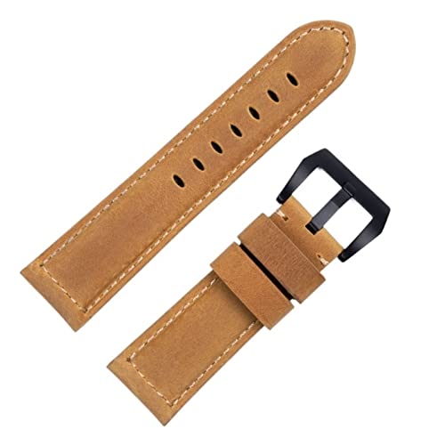 EZZON Handgefertigtes Uhrenarmband, Zubehör, Retro, Vintage, echtes Crazy Horse-Leder, 24 mm, Uhrenarmband für Panerai-Armband, 22 mm, Achat von EZZON