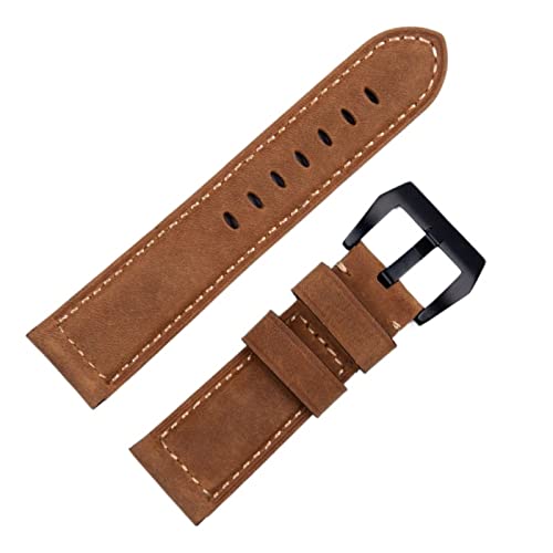 EZZON Handgefertigtes Uhrenarmband, Zubehör, Retro, Vintage, echtes Crazy Horse-Leder, 24 mm, Uhrenarmband für Panerai-Armband, 24 mm, Achat von EZZON