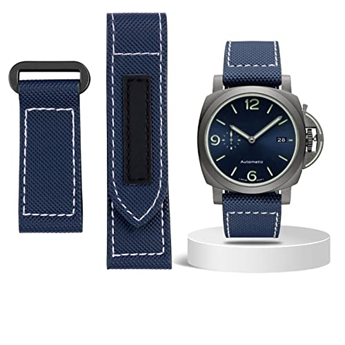 EZZON Karbonfaser-Armband für Panerai Lumino PAM01118 01661, wasserdichtes Uhrenarmband, 24 mm, Schwarz / Blau, 26 mm, Achat von EZZON