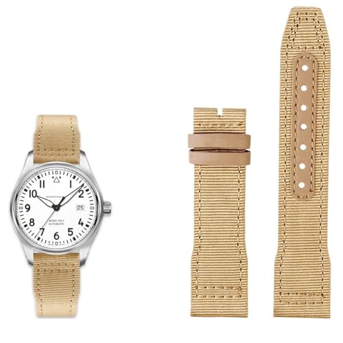 EZZON Nylon-Lederarmband, 20 mm, 21 mm, 22 mm, passend für IWC Le Pe Prince Big Pilot IW3777, schwarzes Sport-Leinenarmband, 21 mm, Achat von EZZON