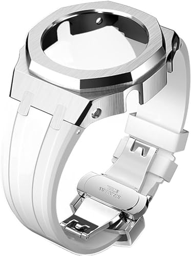 EZZON Uhrenarmband, Metallgehäuse, Gummiband, Mod-Kit, Ersatz, für GA2100/GA2110, Edelstahlarmband, Lünette, Rahmen, Zubehör mit Bodenabdeckung, Einheitsgröße, Achat von EZZON