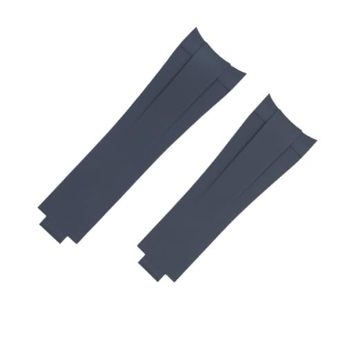 EZZON Uhrenarmband aus Fluorkautschuk, gebogenes Ende, 20 mm, für Rolex Submariner Daytona GMT, Naturkautschuk, FKM, verlängerte Schnalle, 20 mm von EZZON