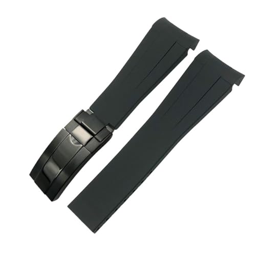 EZZON Uhrenarmband aus Gummi, 20 mm, 21 mm, 22 mm, passend für Rolex Submariner GMT Master Daytona, schwarzes Uhrenarmband, 20 mm, Achat von EZZON
