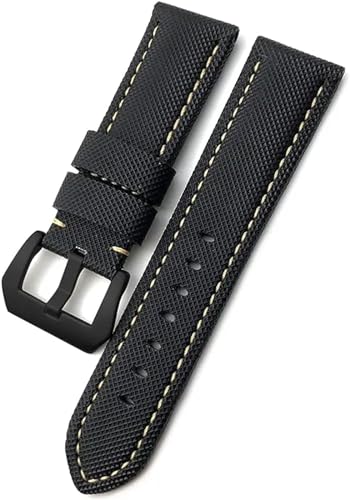 EZZON Uhrenarmband aus Karbonfaser, Kalbsleder, 24 mm, 26 mm, passend für Panerai Luminor Submersible PAM01119 01663, Nylon-Uhrenarmband, 26 mm, Achat von EZZON