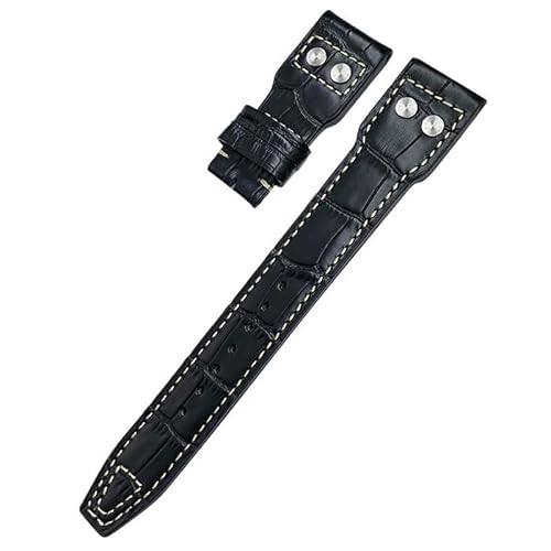 EZZON Uhrenarmband aus echtem Leder, 20 mm, 21 mm, 22 mm, passend für IWC Spitfire Big Pilot Watch IW5009, Rindslederband, 20 mm von EZZON