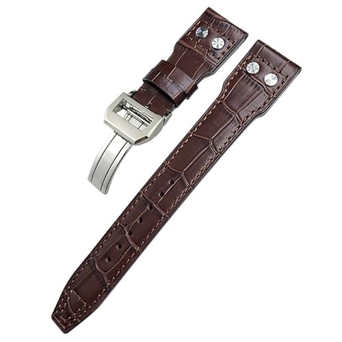 EZZON Uhrenarmband aus echtem Leder, 20 mm, 21 mm, 22 mm, passend für IWC Spitfire Big Pilot Watch IW5009, Rindslederband, 22 mm von EZZON