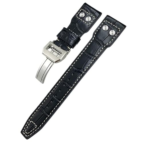 EZZON Uhrenarmband aus echtem Leder, 20 mm, 21 mm, 22 mm, passend für IWC Spitfire Big Pilot Watch IW5009, Rindslederband, 22 mm von EZZON