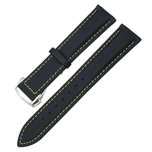 EZZON Uhrenarmband aus hochdichtem Nylon-Leder, 19 mm, 20 mm, 21 mm, 22 mm, passend für Omega X Watch, Seamaster Speedmaster AT150 De Ville Seiko, Stoff-Uhrenarmband, 19 mm, Achat von EZZON