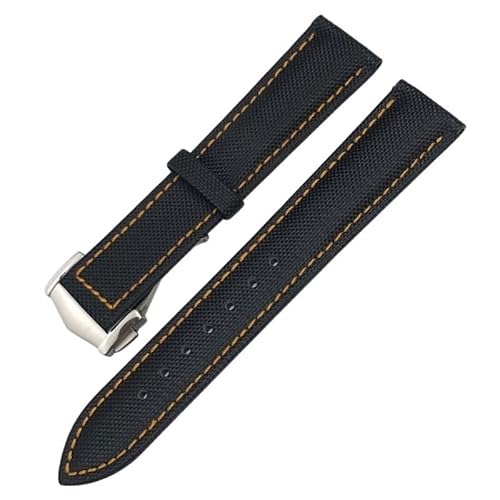 EZZON Uhrenarmband aus hochdichtem Nylon-Leder, 19 mm, 20 mm, 21 mm, 22 mm, passend für Omega X Watch, Seamaster Speedmaster AT150 De Ville Seiko, Stoff-Uhrenarmband, 19 mm, Achat von EZZON