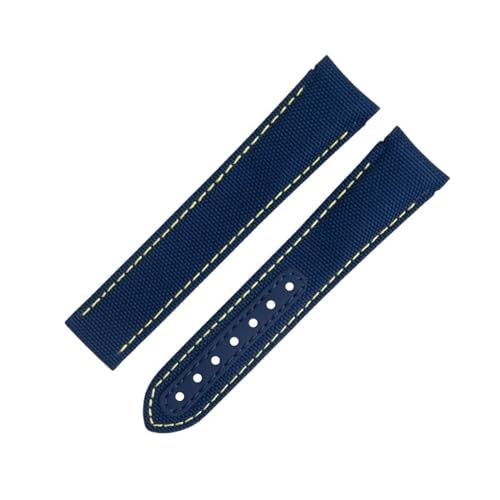 EZZON Uhrenarmband aus schwarzem Nylongewebe, 20 mm, passend für Omega-Armband für AT150 Seamaster 300 Planet Ocean De Ville Speedmaster Uhrenarmband mit gebogenem Ende, 20 mm, Achat von EZZON