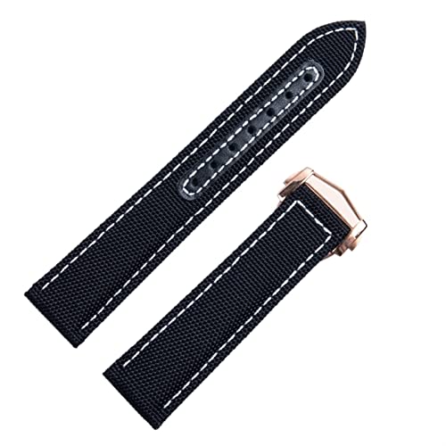 EZZON Uhrenarmband für Omega Strap Seamaster 300 AT150, Stoffleder, Aqua Terra 150, Faltschließe, 20 mm, 22 mm, Nylon-Canvas-Uhrenarmband, 22 mm, Achat von EZZON