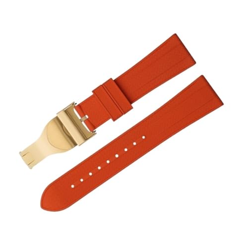 EZZON Weiches Fluorkautschuk-Uhrenarmband für Tudor-Armband M79360.M79363, Edelstahl-Faltschnalle, Black Bay 1958 GMT, 41 mm, Pelagos, 22 mm, flaches Ende, 22 mm, Achat von EZZON