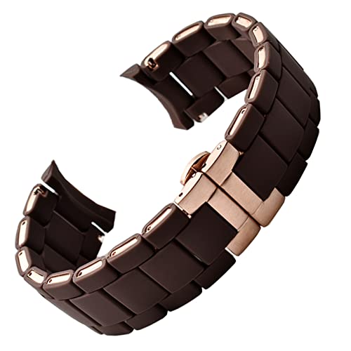 EZZON Weiß-schwarzes Silikon-Gummi-beschichtetes Stahlarmband für Armani AR5905|5906|5920|5919|5859 Damenarmband,20 mm Herrenarmband,23 mm, 20 mm, Achat von EZZON