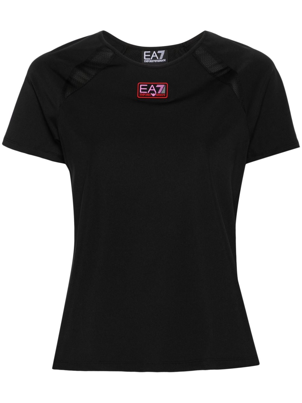 Ea7 Emporio Armani Dynamic Athlete T-Shirt mit Logo-Patch - Schwarz von Ea7 Emporio Armani