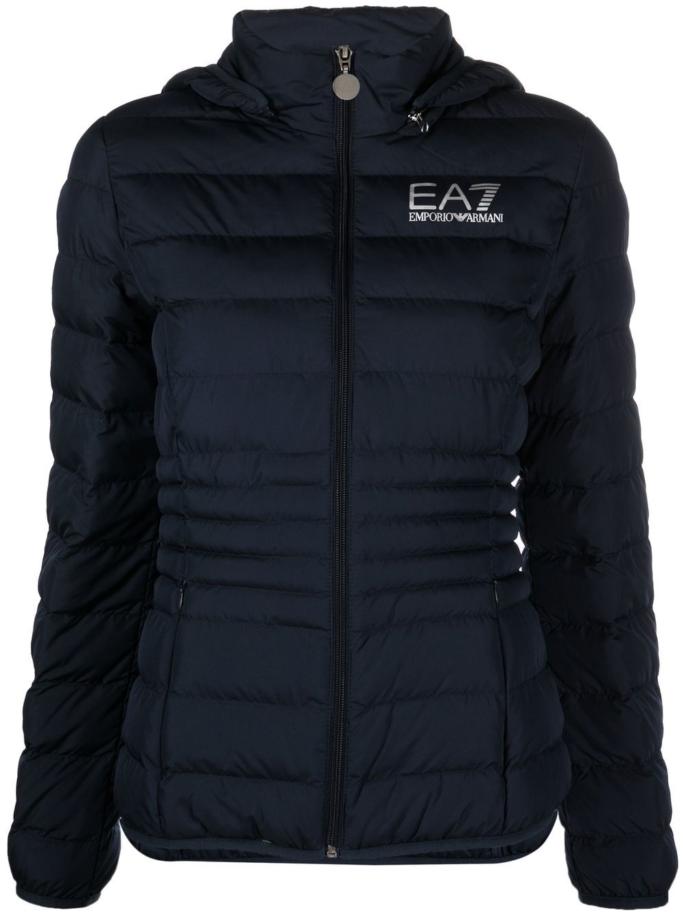 Ea7 Emporio Armani Gefütterte Jacke mit Logo-Print - Blau von Ea7 Emporio Armani