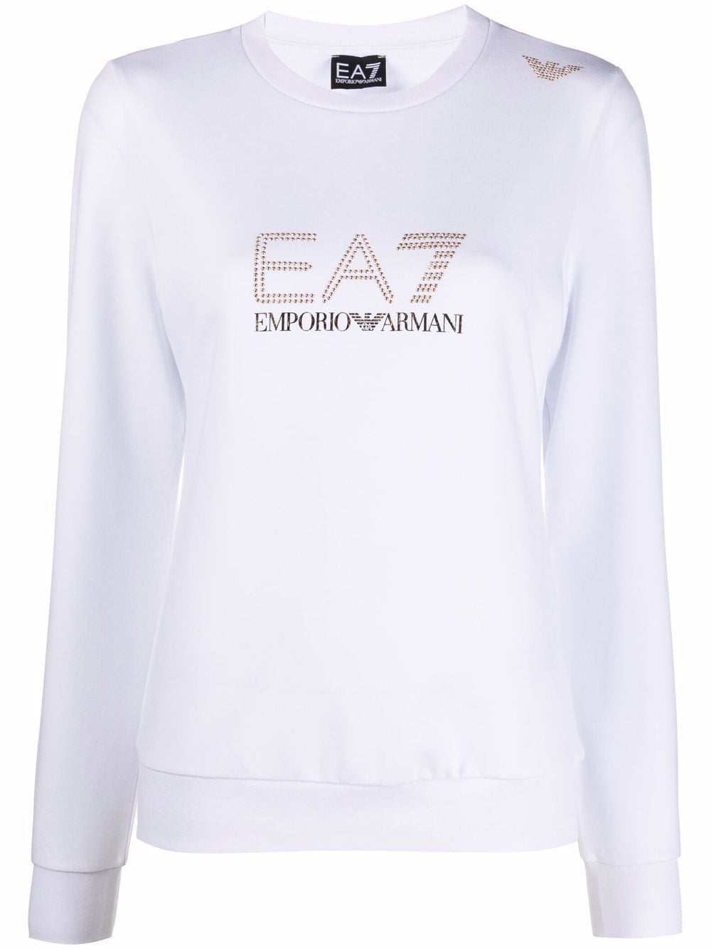 Ea7 Emporio Armani Langarmshirt mit Nieten - Weiß von Ea7 Emporio Armani