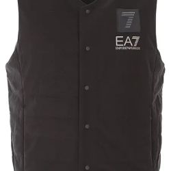 Ea7 Emporio Armani Schwarze ärmellose Herrenjacke von Ea7 Emporio Armani