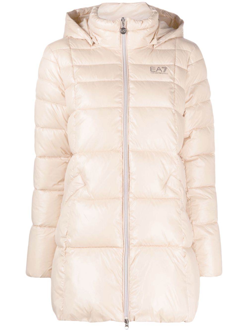 Ea7 Emporio Armani Kapuzenjacke mit Logo-Print - Nude von Ea7 Emporio Armani