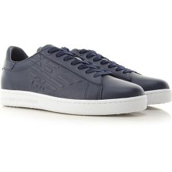 Emporio Armani Ea7 Herren Sneakers Aus Leder In Blau Navy von Ea7 Emporio Armani