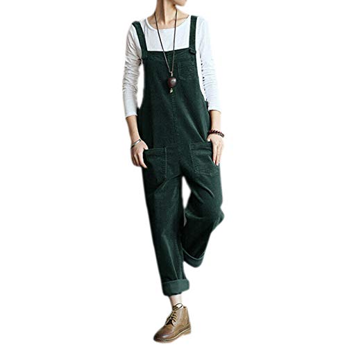 Damen Herbst Winter Cord Latzhose Verstellbarer Riemen Jumpsuits Baumwolle Cord Latzhose von Each women