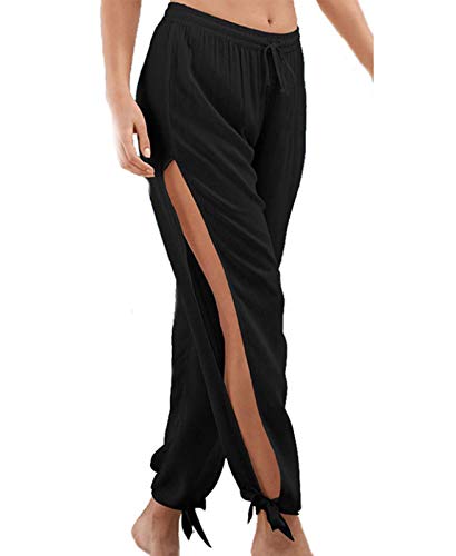 Harem Yoga Hose für Frauen Seitenschlitz Ali Baba Baggy Jogger Hippie Yoga Strand Jogginghose von each women