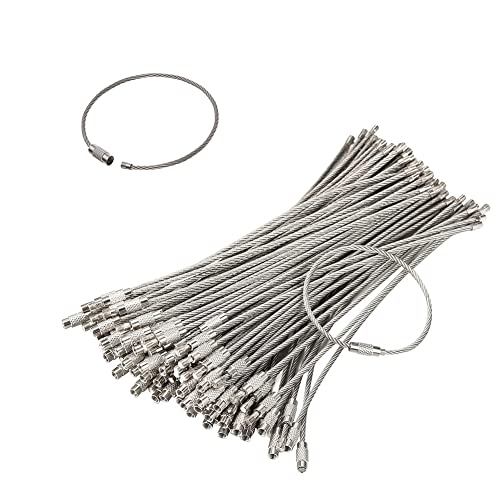 60 Stücke Schlüsselring aus Drahtseil rostfrei Edelstahl Schlüsselanhänger Metalldraht Keychains Kabel Keyrings Multifunktionale Schlüsselringe mit Drehverschluß in Silber von Eachave