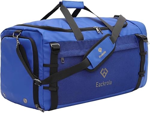 Eackrola Turnbeutel für Herren mit Schuhfach, Sporttasche mit Nassfach für Damen, 65 l, Blau, 85L von Eackrola