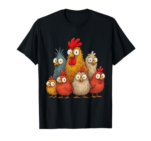 Chicken Art Crazy Chicken Geschenke für Männer Frauen Kind Junge Familie T-Shirt Chicken Art Crazy Chicken Geschenke für Männer Frauen Kind Junge Familie T-Shirt von Eagerlys Colorful Funny Chicken Art tee