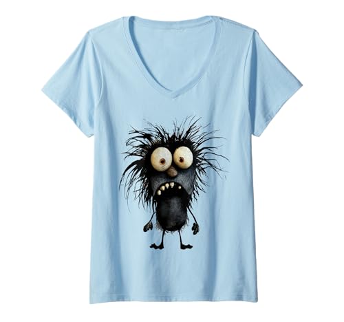 Damen Eagerlys Cute Monster Art - Schwarz - Monster Devil Art T-Shirt mit V-Ausschnitt Damen Eagerlys Cute Monster Art - Schwarz - Monster Devil Art T-Shirt mit V-Ausschnitt von Eagerlys Cute Monster Art - Black - Monster