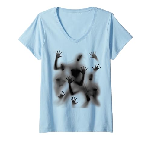Damen Eifrig liegen viele Menschen auf dem Glas Horror - Shadow T-Shirt mit V-Ausschnitt Damen Eifrig liegen viele Menschen auf dem Glas Horror - Shadow T-Shirt mit V-Ausschnitt von Eagerlys Many People Lying on The Glass Horror