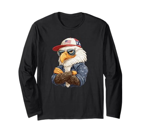 Beleuchteter Adler mit Cooler Kappe für Erwachsene und Kinder Langarmshirt von Eagle Cap Outfit