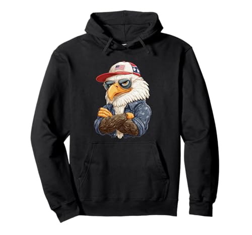 Beleuchteter Adler mit Cooler Kappe für Erwachsene und Kinder Pullover Hoodie von Eagle Cap Outfit