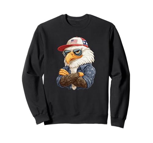 Beleuchteter Adler mit Cooler Kappe für Erwachsene und Kinder Sweatshirt von Eagle Cap Outfit