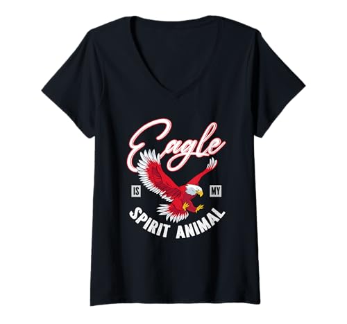 Damen Eagle is My Spirit Tier-Design für Adlerliebhaber T-Shirt mit V-Ausschnitt Damen Eagle is My Spirit Tier-Design für Adlerliebhaber T-Shirt mit V-Ausschnitt von Eagle Lover Apparel