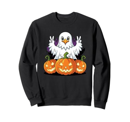 Lustiger Adler Geist Kürbis Boo Halloween Kinder Herren Damen Sweatshirt von Eagle Lovers Halloween Ghost Pumpkin Outfits