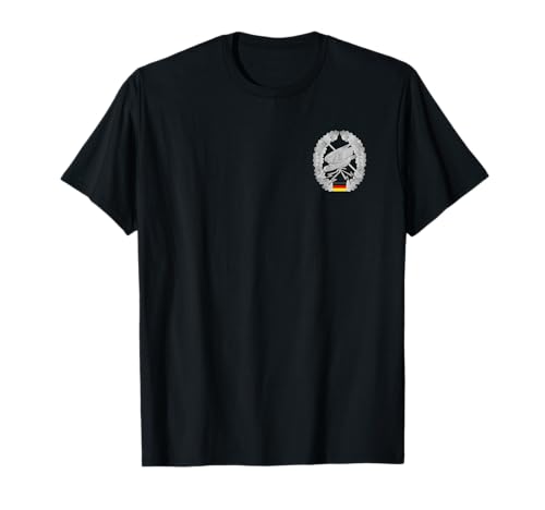Eagle-Shirts Fernspäher Deutsche Bundeswehr Adler T-Shirt Schwarz S Klassische Passform Kurzarm Crew-Ausschnitt S-M 36-38 cm 41.5 cm Einfarbig Männer von Eagle-Shirts