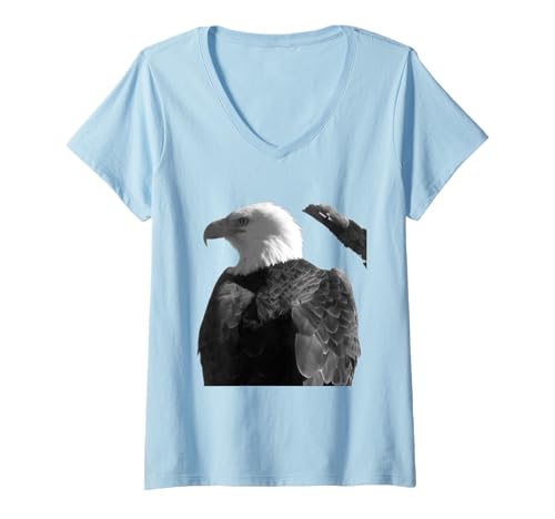 Damen Adler, Amerikaner, Glatze. USA National Bird T-Shirt mit V-Ausschnitt von Eagle Stuff