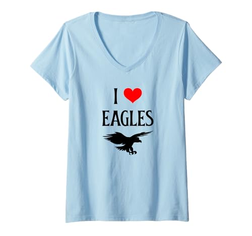 Damen I Love Eagles I Heart Eagles Bird of Prey Liebhaber Vogelbeobachtung T-Shirt mit V-Ausschnitt Damen I Love Eagles I Heart Eagles Bird of Prey Liebhaber Vogelbeobachtung T-Shirt mit V-Ausschnitt von Eagle lover I Love Eagles Birdie lover Apparel