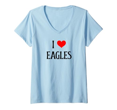 Damen I Love Eagles I Heart Eagles Bird of Prey Liebhaber Vogelbeobachtung T-Shirt mit V-Ausschnitt Damen I Love Eagles I Heart Eagles Bird of Prey Liebhaber Vogelbeobachtung T-Shirt mit V-Ausschnitt von Eagle lover I Love Eagles Birdie lover Apparel