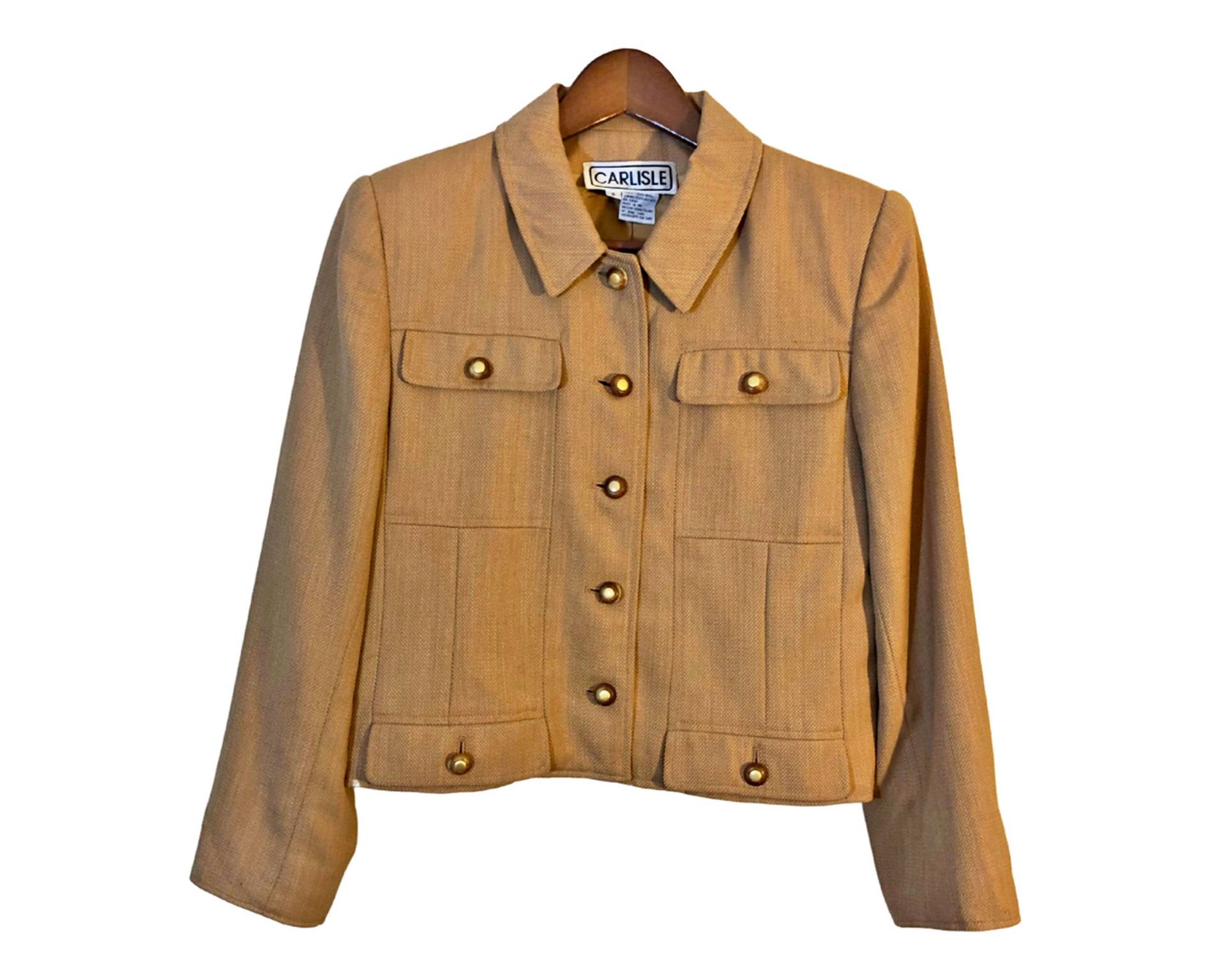 Carlisle Vintage Beige Wolle Kurze Jacke Damen Gr. 6 von Eagleages