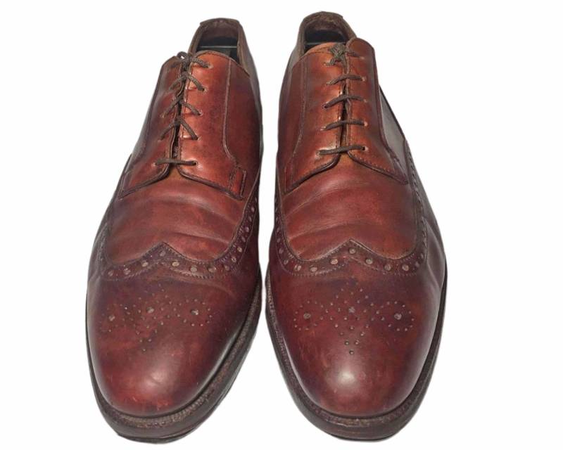 Crockett &jones Brogue Oxford Braune Lederschuhe Herren Gr. 9, 5 || England British Vintage Schuhe Schnürung von Eagleages