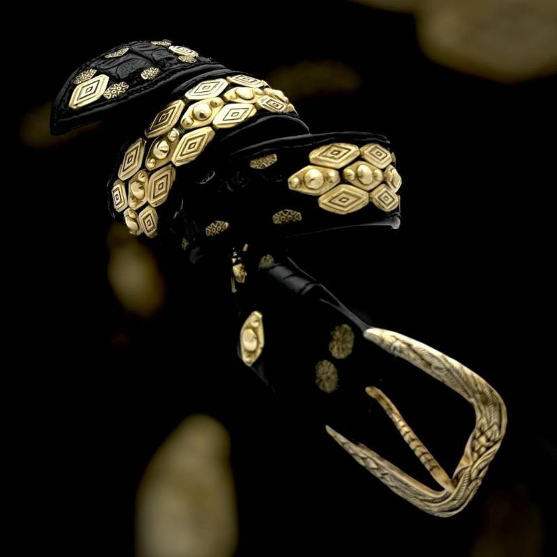 Schwarzer Nietengürtel Mit 3-Reihigen Nieten Einzigartiges Design Massivem Messing Und Echtem Leder Handgefertigt Von Eagleflycreations von EagleflyCreations