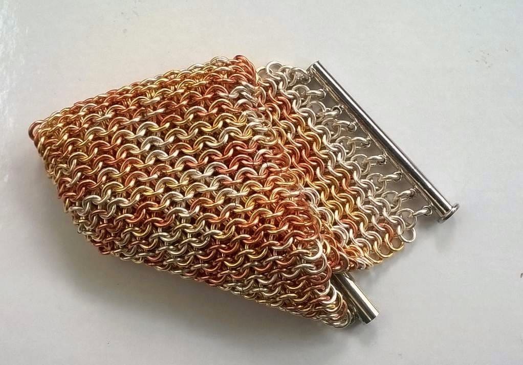 Chainmaille Armband - Versilbert Vergoldet Kupfer Anlaufgeschützt von EaglesCrafts