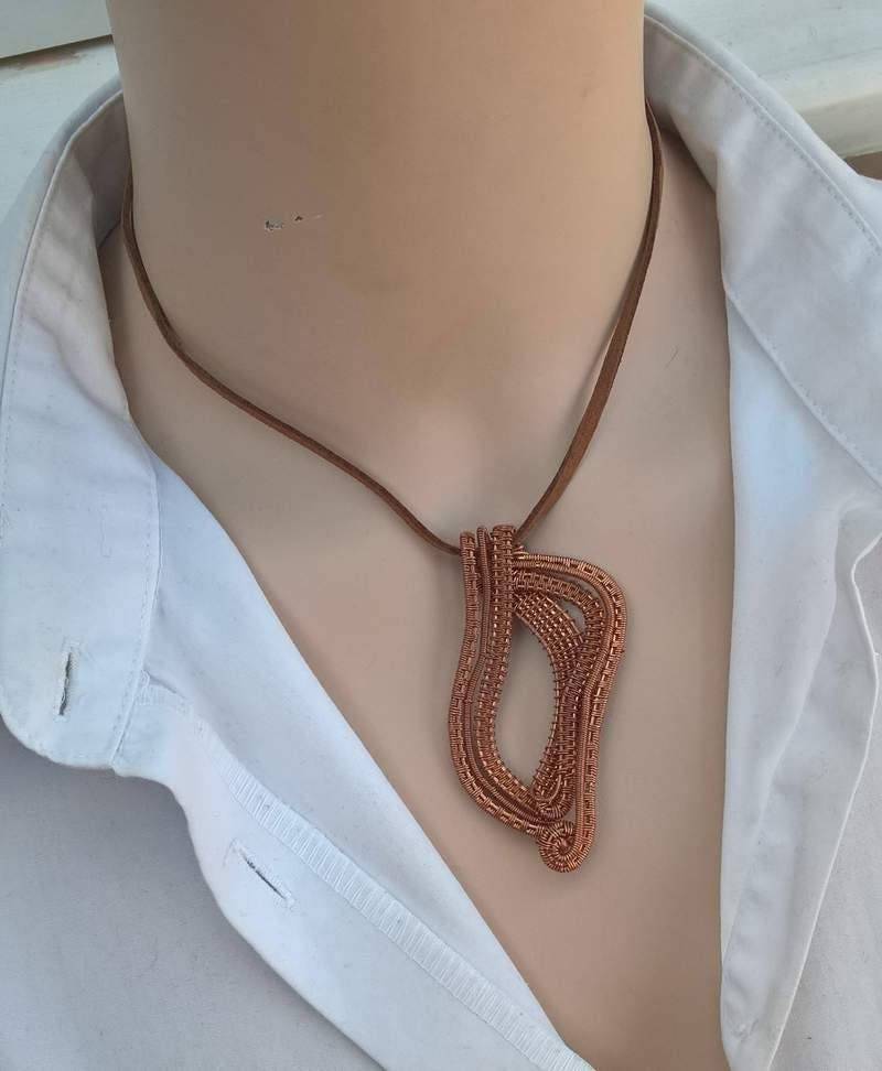 Draht Anhänger - Welle Kupfer/sterling Silber von EaglesCrafts