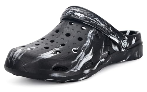 Clogs Hausschuhe Damen Herren Atmungsaktive Sport Sandalen Komfort Badelatschen, Schwarz, 41/42 EU, Sohle Etikettierung 260 von Eagsouni