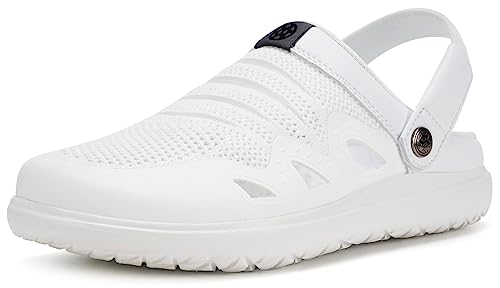 Clogs Hausschuhe Damen Herren Gartenschuhe atmungsaktive Orthopedic Gartenclogs Sommer leichte rutschfest Strand Sandalen Fußbogen Pantoletten,Weiß-A,43 EU Clogs Hausschuhe Damen Herren Gartenschuhe atmungsaktive Orthopedic Gartenclogs Sommer leichte rutschfest Strand Sandalen Fußbogen Pantoletten,Weiß-A,43 EU von Eagsouni